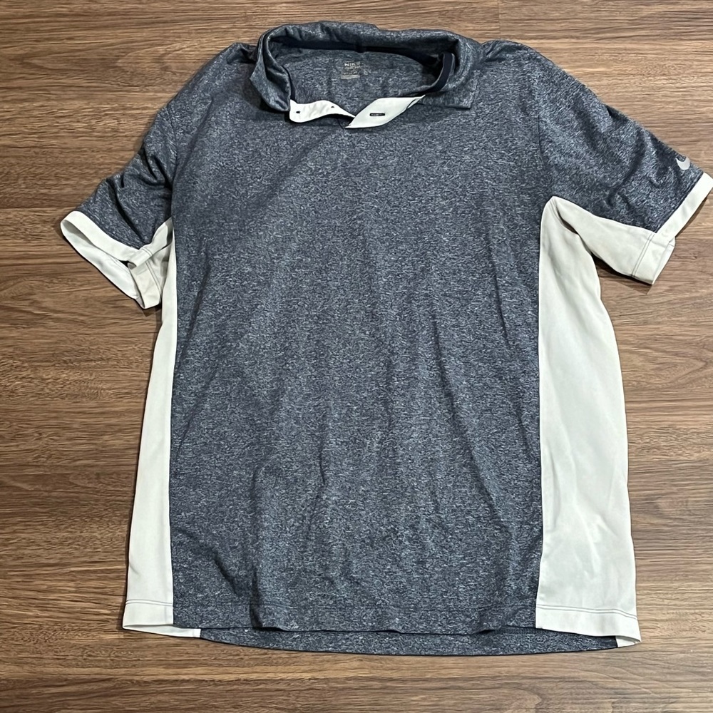 Nike Drifit Gray Golf Shirt Polo Mens Medium